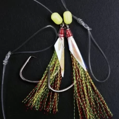 FLADEN Dorsch & Köhler Rig Mit Grün-Roten Federn Gr. 8/0